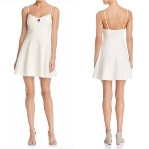 Likely Ivory Keyhole Front Fit and Flare Mini Dress